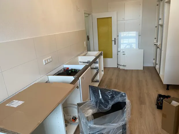 Kuechenmontage arbeitsplatte vorbereitung